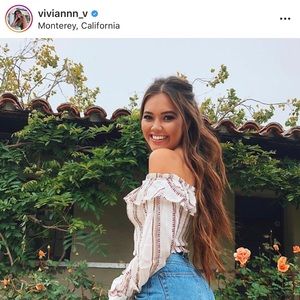 LivandJess crop top off the shoulder